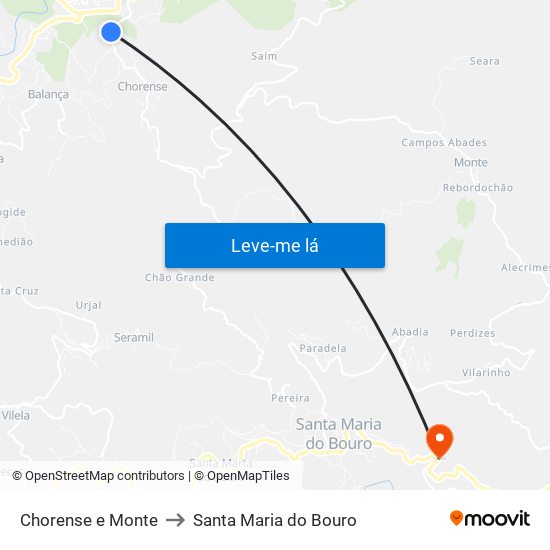 Chorense e Monte to Santa Maria do Bouro map