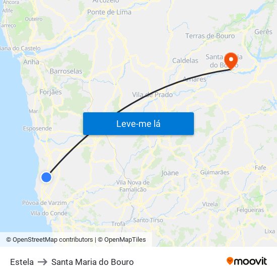 Estela to Santa Maria do Bouro map