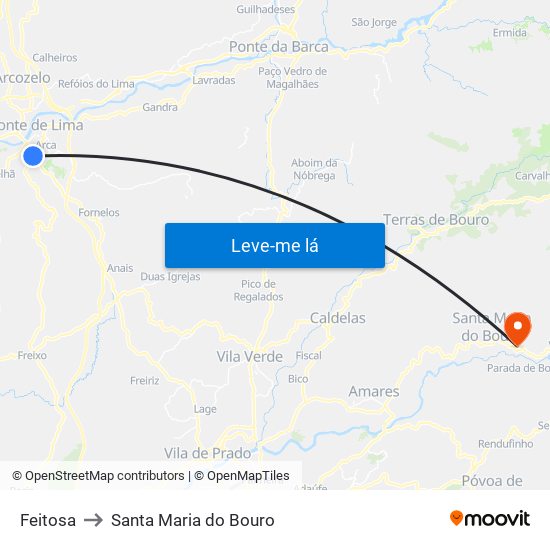 Feitosa to Santa Maria do Bouro map