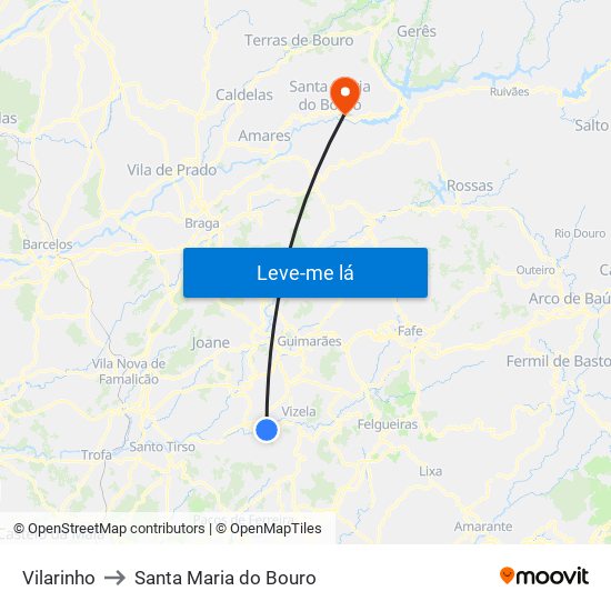 Vilarinho to Santa Maria do Bouro map