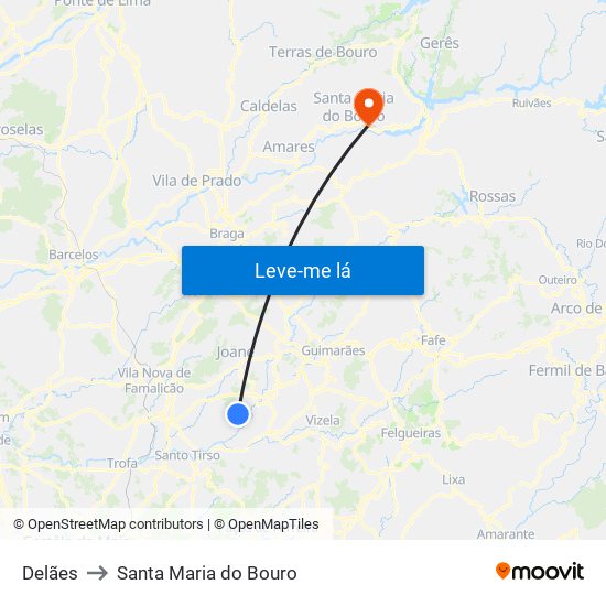 Delães to Santa Maria do Bouro map