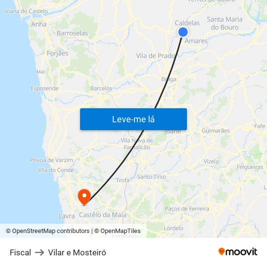 Fiscal to Vilar e Mosteiró map