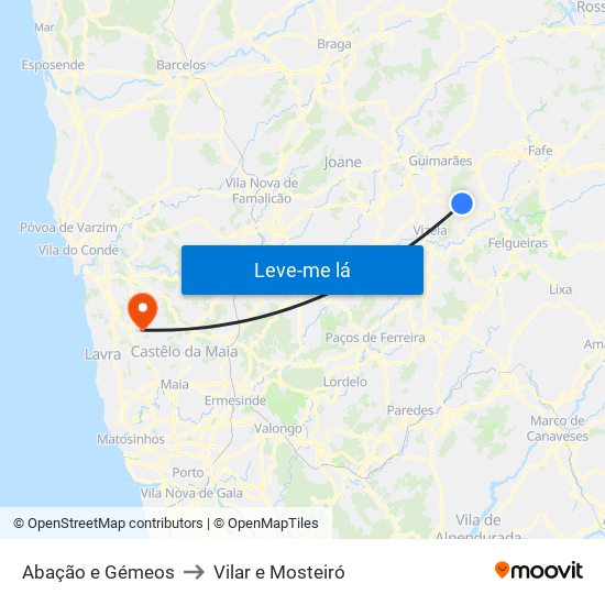 Abação e Gémeos to Vilar e Mosteiró map