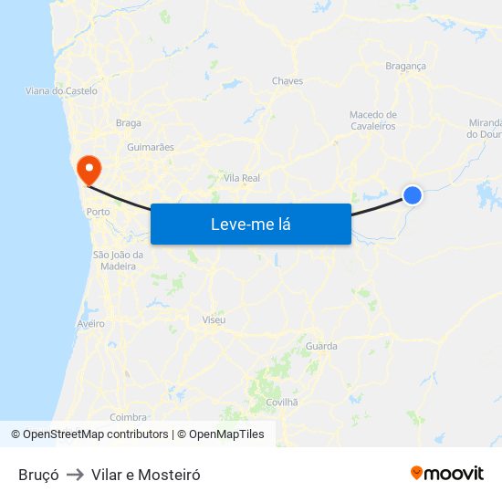 Bruçó to Vilar e Mosteiró map