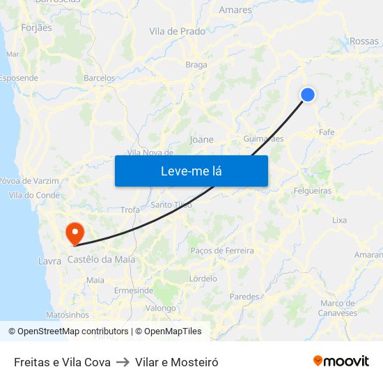 Freitas e Vila Cova to Vilar e Mosteiró map