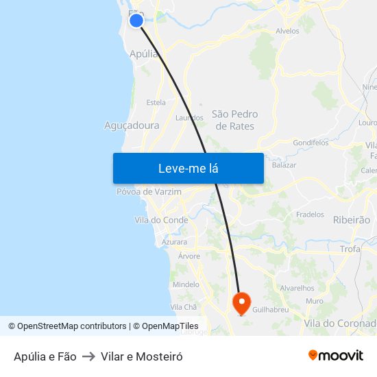 Apúlia e Fão to Vilar e Mosteiró map