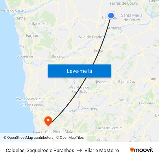 Caldelas, Sequeiros e Paranhos to Vilar e Mosteiró map