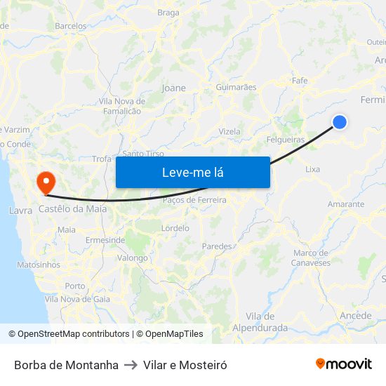 Borba de Montanha to Vilar e Mosteiró map