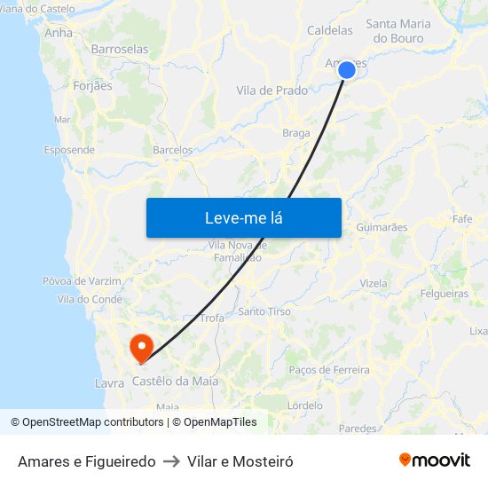Amares e Figueiredo to Vilar e Mosteiró map