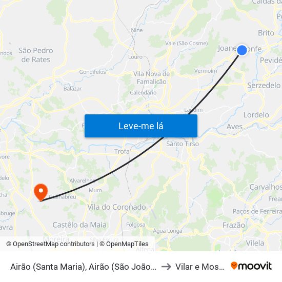 Airão (Santa Maria), Airão (São João) e Vermil to Vilar e Mosteiró map