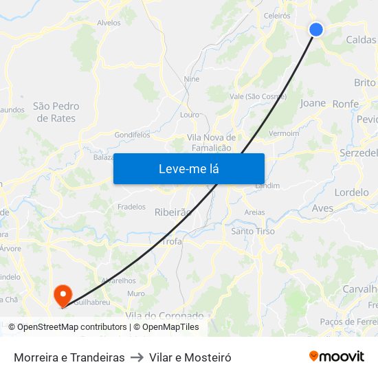 Morreira e Trandeiras to Vilar e Mosteiró map