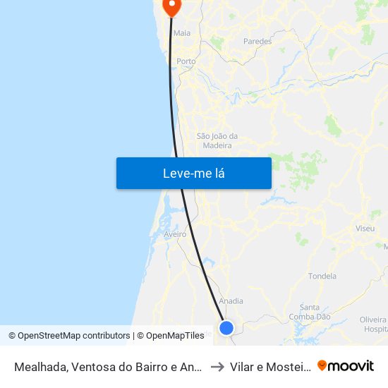 Mealhada, Ventosa do Bairro e Antes to Vilar e Mosteiró map