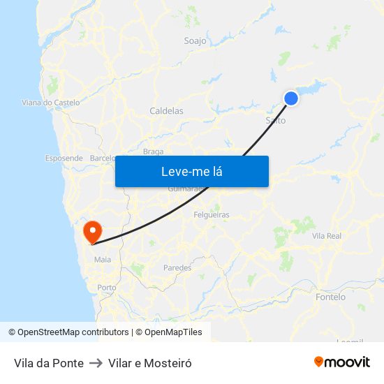 Vila da Ponte to Vilar e Mosteiró map