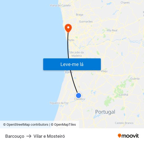 Barcouço to Vilar e Mosteiró map