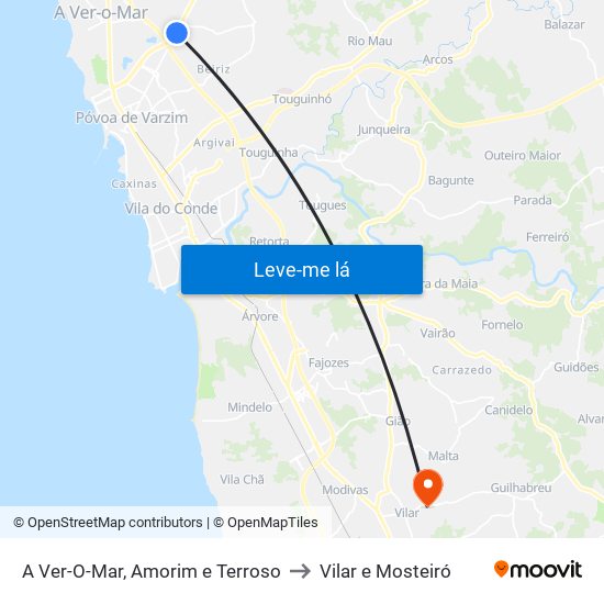 A Ver-O-Mar, Amorim e Terroso to Vilar e Mosteiró map