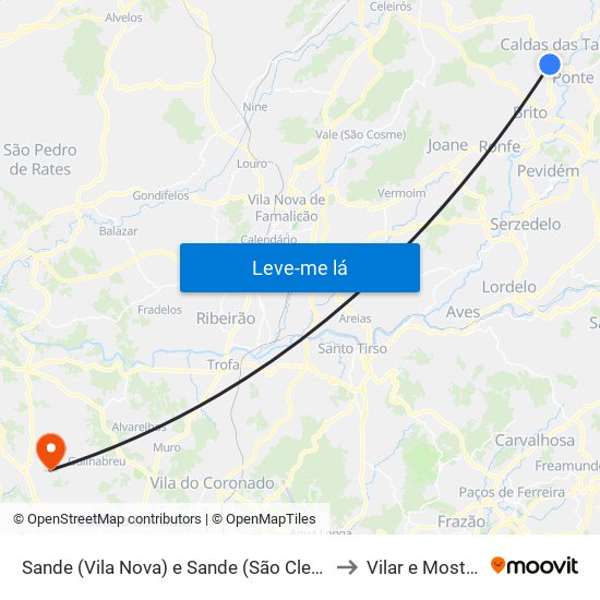 Sande (Vila Nova) e Sande (São Clemente) to Vilar e Mosteiró map