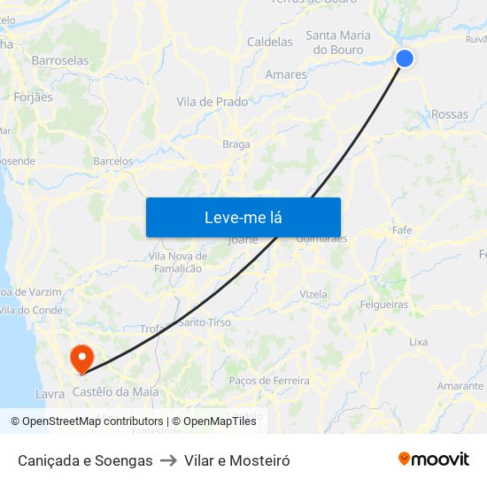 Caniçada e Soengas to Vilar e Mosteiró map