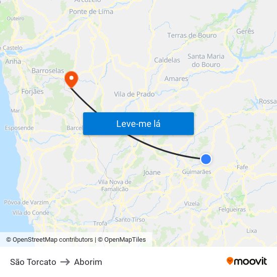 São Torcato to Aborim map