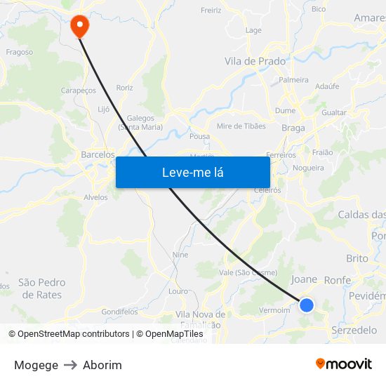 Mogege to Aborim map