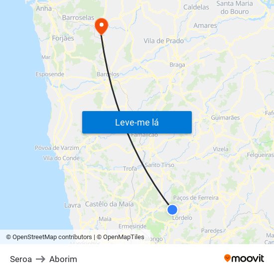 Seroa to Aborim map