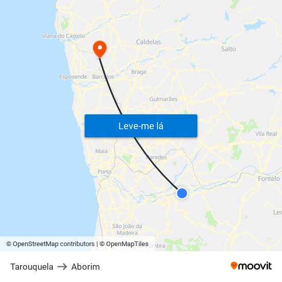 Tarouquela to Aborim map