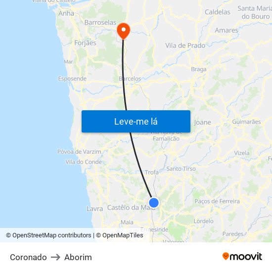 Coronado to Aborim map