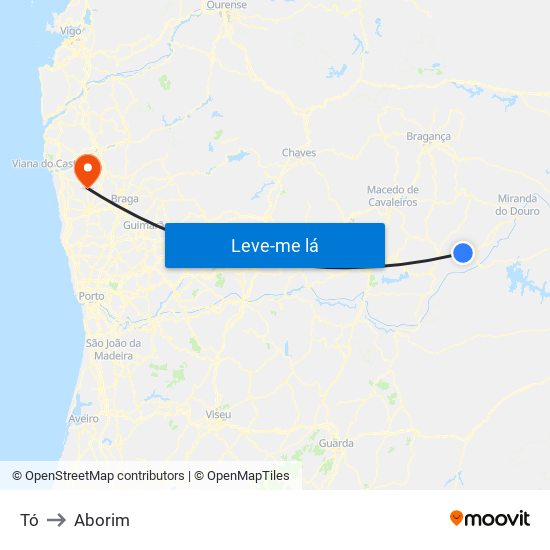 Tó to Aborim map