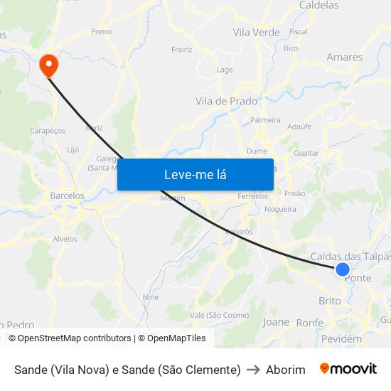 Sande (Vila Nova) e Sande (São Clemente) to Aborim map