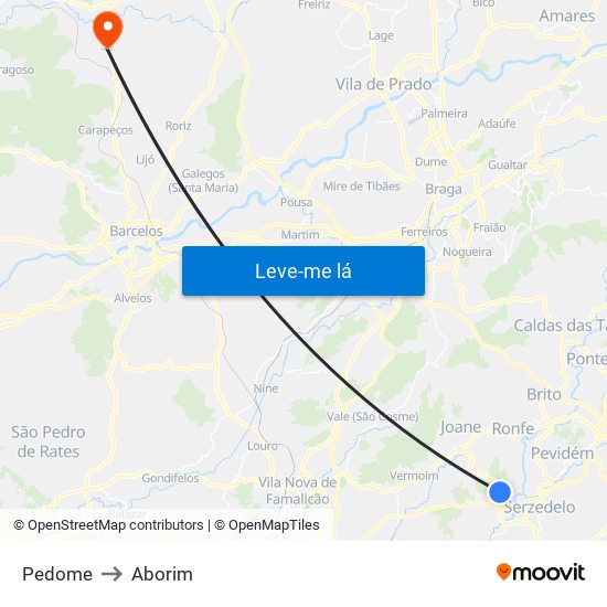 Pedome to Aborim map