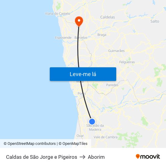 Caldas de São Jorge e Pigeiros to Aborim map