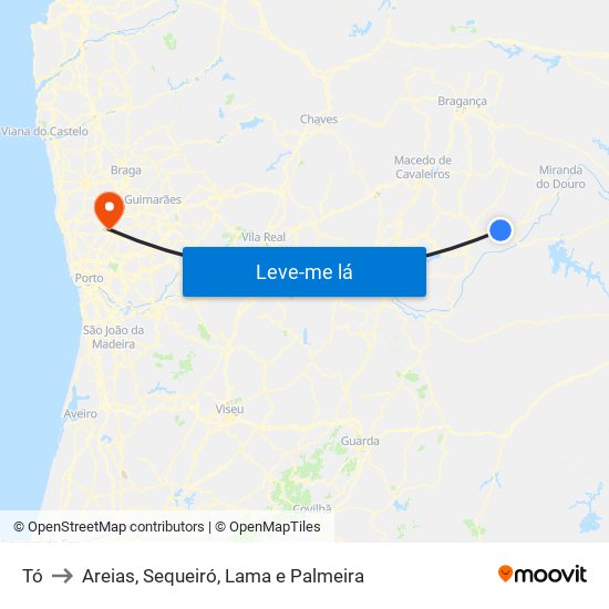 Tó to Areias, Sequeiró, Lama e Palmeira map
