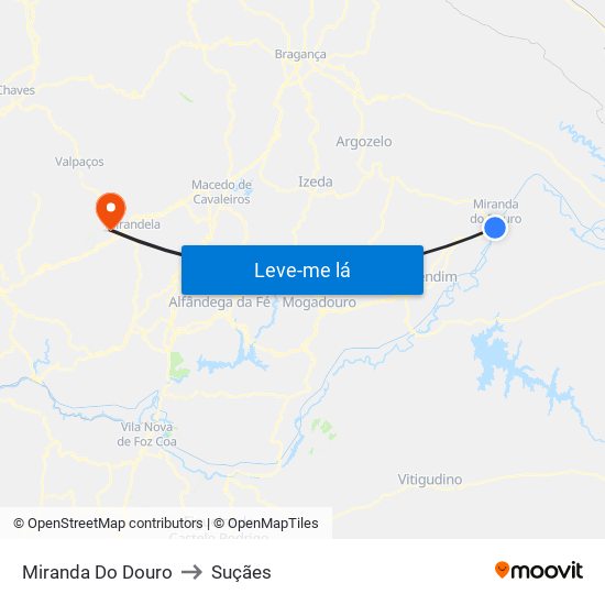 Miranda Do Douro to Suçães map