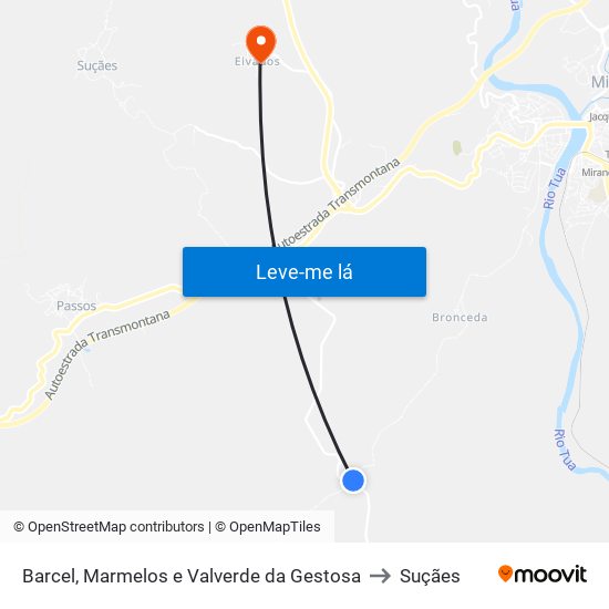 Barcel, Marmelos e Valverde da Gestosa to Suçães map