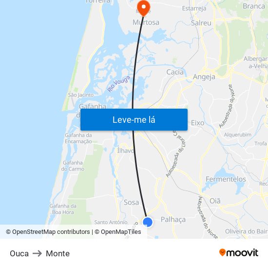 Ouca to Monte map