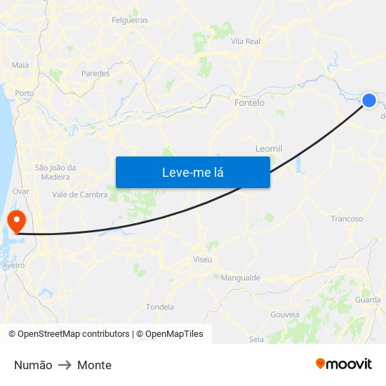 Numão to Monte map
