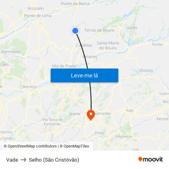 Vade to Selho (São Cristóvão) map