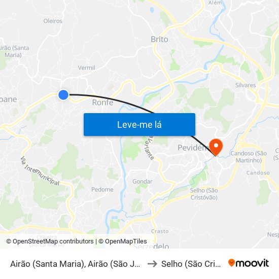 Airão (Santa Maria), Airão (São João) e Vermil to Selho (São Cristóvão) map