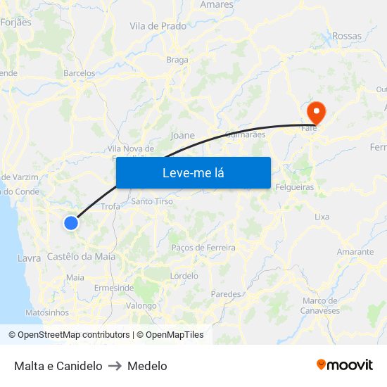 Malta e Canidelo to Medelo map
