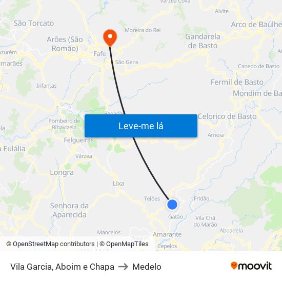 Vila Garcia, Aboim e Chapa to Medelo map