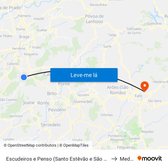 Escudeiros e Penso (Santo Estêvão e São Vicente) to Medelo map