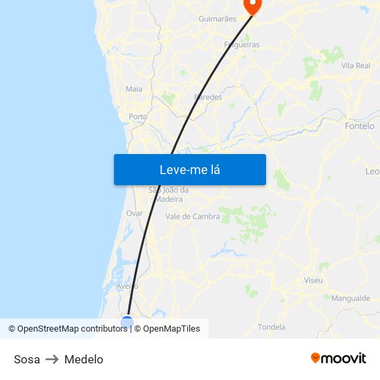 Sosa to Medelo map