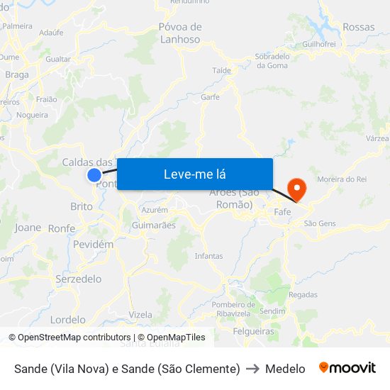 Sande (Vila Nova) e Sande (São Clemente) to Medelo map