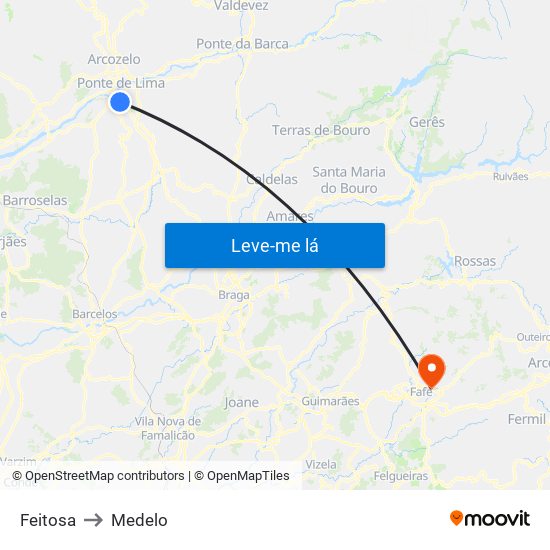 Feitosa to Medelo map