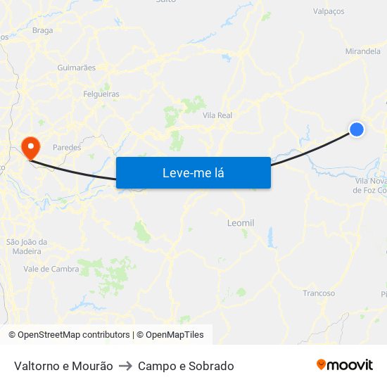 Valtorno e Mourão to Campo e Sobrado map