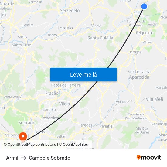 Armil to Campo e Sobrado map