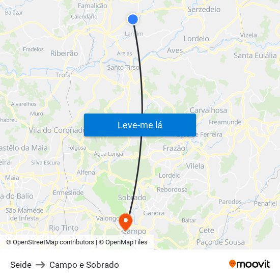 Seide to Campo e Sobrado map