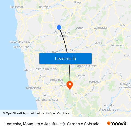 Lemenhe, Mouquim e Jesufrei to Campo e Sobrado map