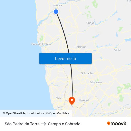 São Pedro da Torre to Campo e Sobrado map