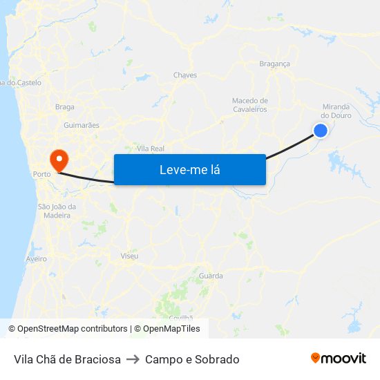 Vila Chã de Braciosa to Campo e Sobrado map