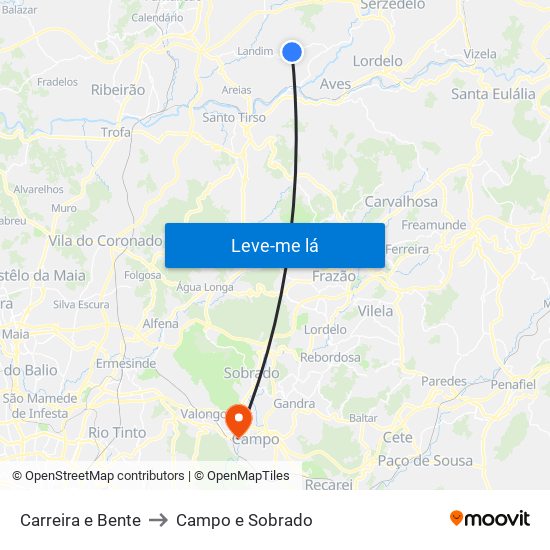 Carreira e Bente to Campo e Sobrado map